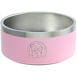 Feast Stainless Steel Dog Bowl, Heavy Duty, Dishwasher Safe, Anti-Rust, Non-Slip Silicone Ring, A Great Dog Food Bowl and Dog Water Bowl, Small, Medium, and Large Pets, 64 oz