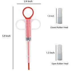 KISEER Pet Pill Dispenser, 2 Pcs Dog Pill Gun Shooter Tablet Soft Tip Syringe Pet Medical Feeding Tool Kit for Dogs Cats Small Animals (Green and Red)