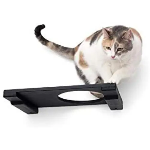 CatastrophiCreations Cat Escape Hatch Wall Mounted Elevated Climb, Lounge and Play Furniture Cat Tree Shelves - English Chestnut, One Size CatastrophiCreations Cat Escape Hatch Wall Mounted Elevated Climb, Lounge and Play Furniture Cat Tree Shelves - English Chestnut, One Size