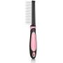Flexzion Dog Comb - Pet Cat Grooming Trimmer Brush Stainless Steel Blade for Small Animal Puppy Dead Matted Tangles Hair Cutting Removing Tool with Rounded Teeth Needle Soft Grip Handle