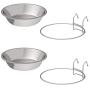 PETMAKER Stainless-Steel Hanging Pet Bowls for Dogs & Cats-Cage, Kennel, & Crate Large Feeder Dishes for Food & Water-Set of 2, 48oz Each