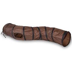 Dongdexiu Pet Supplies B18405 S-Shape Funny Pet Tunnel Cat Play Tunnel Foldable Cat Toys(Brown) Pet Toys