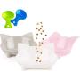 ljfjf Cat Bowls,3PCS Cat Bowl Set Non Slip Cat Bowls Durable Cat Food Bowl Plastic Cat Shaped Pet Water Bowl Pink/White/Gray for Cats and Puppys (Color : -)