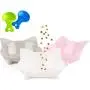 ljfjf Cat Bowls,3PCS Cat Bowl Set Non Slip Cat Bowls Durable Cat Food Bowl Plastic Cat Shaped Pet Water Bowl Pink/White/Gray for Cats and Puppys (Color : -)
