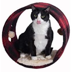 Armarkat Model B1601 Cat Hideaway Tunnel, Scotch Plaid, Black/red, 16''''(l) x 10''''(w) x 16''''(h)