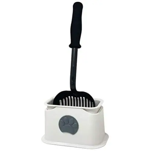 iPrimio Scoop Monster Cat Litter Scooper with 17 Inch Long Handle and Soft Grip - Modern Scooper Holder -Works with All Metal and Plastic Scoopers