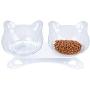 Joyshare Double Cat Food Bowls with Raised Stand, 15°Tilted Platform Cat Feeders Water Bowl, Stress-Free for Cats and Small Dogs, Non Slip and Durable, Gift for Pets