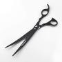 Freelander Pet Grooming Scissors Kit 8 inches Dog Grooming Set Black Used for Dog or Cat with Cutting Scissors, Thinning Shear, Curved Scissors, Grooming Comb