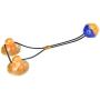 ocijf179 Pet Chew Toy Pet Anti Bite Teeth Cleaner Toothbrush Dog Puppy Double Suction Cups Chew Toy - Blue + Orange