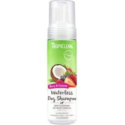 TropiClean Waterless Shampoos for Pets - Made in USA - No Rinse - Apply, Brush and Dry - Naturally Derived Ingredients - Soap Free - Great for Parks, Beaches, Hikes and Road Trips