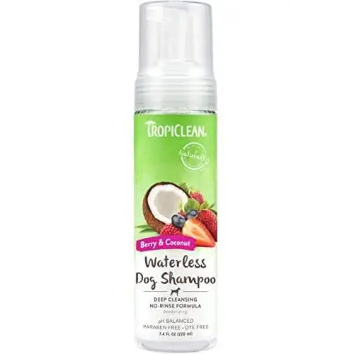 TropiClean Waterless Shampoos for Pets - Made in USA - No Rinse - Apply, Brush and Dry - Naturally Derived Ingredients - Soap Free - Great for Parks, Beaches, Hikes and Road Trips TropiClean Waterless Shampoos for Pets - Made in USA - No Rinse - Apply, Brush and Dry - Naturally Derived Ingredients - Soap Free - Great for Parks, Beaches, Hikes and Road Trips