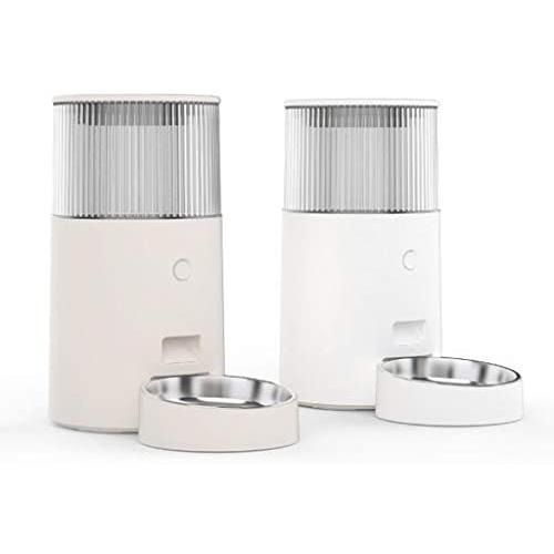 Kispets Pet Smart Feed Feeder with App， 2.5L Capacity, About 1.4kg Food Storage,for Intelligent Feeding of Cats and Dogs (White)