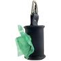 Taco Dog, Poop Bag Carrier Handmade from Thick, Full Grain Leather - Convenient Holder, Storage Pouch for Bags, Walking - Clips to Leash or Collar, Attach, Reload, Dispense - Charcoal Black