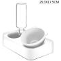 Double Dog Cat Bowls , 2 in1 Cats Waterer Cats Food Bowl Pet Automatic Water Dispenser Dogs Cats Waterer Feeder Bowl for Cats , Small Dog or Other Animals (L)
