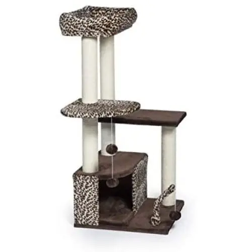 Prevue Pet Products Kitty Power Paws Leopard Lounge 7306,brown,34 LBS