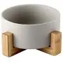 llkajes Ceramic Raised Cat Bowl Food Water Dog Basic Bowl with Anti-Slip Wooden Stand Protect Neck Joints Pet Feeding Bowls Easy to Clean Healthy Eating llkajes Ceramic Raised Cat Bowl Food Water Dog Basic Bowl with Anti-Slip Wooden Stand Protect Neck Joints Pet Feeding Bowls Easy to Clean Healthy Eating