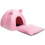 Hollypet Pet Bed, Self-Warming 2 in 1 Cat Tent Cave for Kittens and Small Dogs, 16 x 16 x 17 inches Triangle Feline House Hut with Washable Cushion for Indoor Outdoor Hollypet Pet Bed, Self-Warming 2 in 1 Cat Tent Cave for Kittens and Small Dogs, 16 x 16 x 17 inches Triangle Feline House Hut with Washable Cushion for Indoor Outdoor