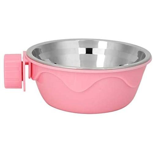Yutiny Pet Food Water Bowl Stainless Steel Food Hanging Bowl Puppy Kitty Dog Parrot Bird Pet Drink Water Bowl Dish Crates Cages Hanging Feeder Bowl