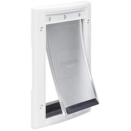 PetSafe Plastic Pet Door for Cats and Dogs, Durable Paintable White Frame with Tinted Vinyl Flap, Easy to Install, Indoor or Outdoor, Multiple Sizes Available - Small, Medium, Large, X-Large