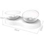 Luck Dawn Double Dog Cat Bowls with Raised Stand, Adjustable 0-20 Degree Tilted Design Neck Guard Stand Raised Elevated Pet Food Water Feeder Bowl for Cats or Small Dogs