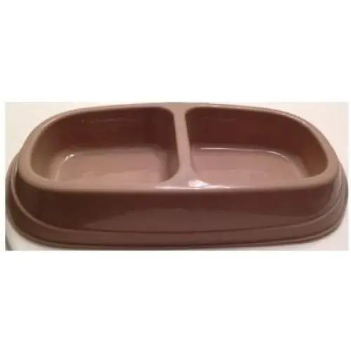 Sterlite Double Pet Dish Small Brown Color BPA Free Dog Cat Animal Feeding Portable Travel Bowl Made in USA Sterlite Double Pet Dish Small Brown Color BPA Free Dog Cat Animal Feeding Portable Travel Bowl Made in USA