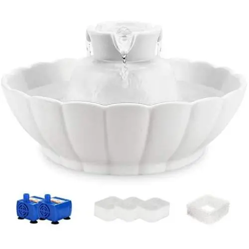 iPettie Tritone Ceramic Pet Drinking Fountain丨Ultra Quiet, Way Better Than Plastic丨Water Fountains for Cats and Dogs Pet Water Dispenser with Replacement Filters and Foam iPettie Tritone Ceramic Pet Drinking Fountain丨Ultra Quiet, Way Better Than Plastic丨Water Fountains for Cats and Dogs Pet Water Dispenser with Replacement Filters and Foam