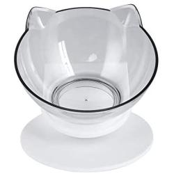 HATELI Cat Dog Double Bowls with Pet Automatic Water Dispenser & Non-Skid Base Dish | Detachable Dog Plastic Feeder Bowl No-Spill Pet Food Water Bowls for Small Cats