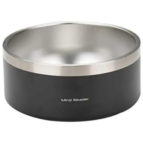 Mind Reader Stainless Steel Slip Non Skid Large Capacity Dog Bowl 8 Cups, 64 Oz, Black Mind Reader Stainless Steel Slip Non Skid Large Capacity Dog Bowl 8 Cups, 64 Oz, Black