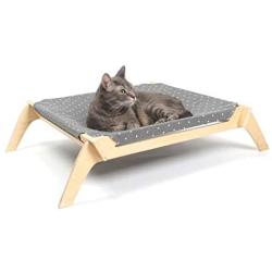 Primetime Petz Pet Lounge, Raised Indoor Pet Bed for Cats or Small Dogs, Reversible Fabric Hammock (Neutral Paint Spots/Crosses)