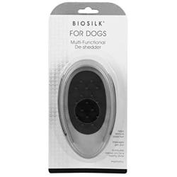 BioSilk for Dogs Combo Deshedding and Massage Palm Dog Brush for All Dogs | 2-in-1 Deshedding Palm Brush for Dogs and Massage Dog Brush, Suitable for Dogs with Long or Short Hair, Silver, FF13205