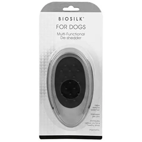 BioSilk for Dogs Combo Deshedding and Massage Palm Dog Brush for All Dogs | 2-in-1 Deshedding Palm Brush for Dogs and Massage Dog Brush, Suitable for Dogs with Long or Short Hair, Silver, FF13205 BioSilk for Dogs Combo Deshedding and Massage Palm Dog Brush for All Dogs | 2-in-1 Deshedding Palm Brush for Dogs and Massage Dog Brush, Suitable for Dogs with Long or Short Hair, Silver, FF13205