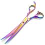7.0in Titanium Professional Dog Grooming Scissors Set,Straight & Thinning & Curved Scissors 4pcs Set for Dog Grooming(Pink)