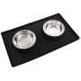 Guardians Dog Bowls with Mat, Stainless Steel Dog Food Bowls, No Spill Non-Skid Silicone Mat Pet Feeder Bowl for Medium Animals