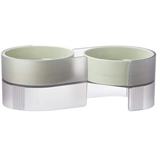 pidan Elevated Cat Bowls Set with Tilted Stand and 2 Removable Bowls, Raised No Spill Pet Food and Water Dishes for Cat and Small Dogs