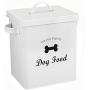 Morezi Dog Cat Treat and Food Storage Tin with Lid and Scoop Included - White Powder-Coated Carbon Steel - Rubber Seal Lids Safety - Storage Canister Tins