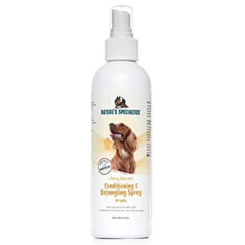 Natures Specialties Dog Detangling Conditioner Spray for Pets, Leave-in, Made in USA, Cherry Blossom, 8oz