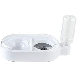 kimpets Pet Fountain Drinking Water pet Portable Water Fountain Double Bowl; Automatic Water and Food Bowls for Cats and Small Dog
