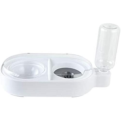 kimpets Pet Fountain Drinking Water pet Portable Water Fountain Double Bowl; Automatic Water and Food Bowls for Cats and Small Dog