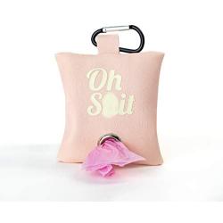 RoyallK Dog Poop Bag Waste Bag Dispenser Holder Bag Cute Funny (Pink (White Lettering))