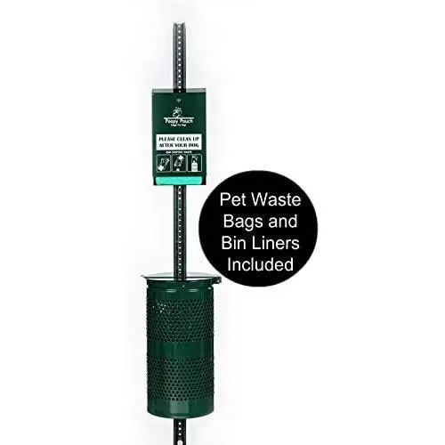 POOPY POUCH Regal Outdoor Dog Waste Station Complete Kit - Includes Hardware, Pickup Bags and Dispenser, Trash Receptacle and Liners POOPY POUCH Regal Outdoor Dog Waste Station Complete Kit - Includes Hardware, Pickup Bags and Dispenser, Trash Receptacle and Liners