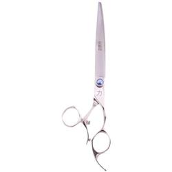 ShearsDirect Japanese 440C Stainless Steel Curved Shear with Swivel Off Set Handle Design, 8-Inch