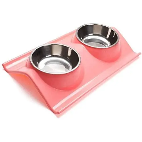 ljfjf Double Cat Bowls,Non Slip Cat Bowls Stand Adjustable Cat Feeding Bowls Stainless Steel Cat Bowls Pink for Cats and Puppies. (Color : -) ljfjf Double Cat Bowls,Non Slip Cat Bowls Stand Adjustable Cat Feeding Bowls Stainless Steel Cat Bowls Pink for Cats and Puppies. (Color : -)