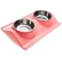 ljfjf Double Cat Bowls,Non Slip Cat Bowls Stand Adjustable Cat Feeding Bowls Stainless Steel Cat Bowls Pink for Cats and Puppies. (Color : -) ljfjf Double Cat Bowls,Non Slip Cat Bowls Stand Adjustable Cat Feeding Bowls Stainless Steel Cat Bowls Pink for Cats and Puppies. (Color : -)