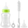 Yolispa Puppy Feeding Bottle Set with Scale Transparent Silicone Nipple Brush Washable Durable Nursing Tools 5oz 150ml for Milk Water Liquor