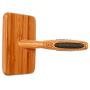 Bass Brushes Large Slicker Style Pet Brush with Bamboo Wood Handle and Rubber Grips