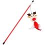 YHCWJZP Cats Teaser,Christmas Pet Cats Kitten Elk Santa Snowman Feather Teaser Play Stick Rod Toy Christmas Decoration Supplies Elk # 1pcs