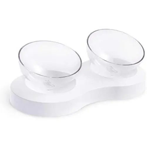 Laifug Elevated Double Cat Dog Food Water Bowls,Tilted Pet Raised Bowls with Stand for Cats and Small Dogs,Food Grade Material Nonslip Cat Dishes Laifug Elevated Double Cat Dog Food Water Bowls,Tilted Pet Raised Bowls with Stand for Cats and Small Dogs,Food Grade Material Nonslip Cat Dishes