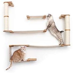 CatastrophiCreations Roman - Multiple-Level Cat Hammock & Climbing Activity Center Wall-Mounted Cat Tree Shelves