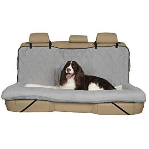 PetSafe Happy Ride Car Cuddler, Dog Bed Seat Cover - Grey and Tan - Bench and Bucket Covers for Cars, SUVs and Trucks