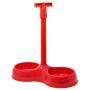 ARAD No More Bending Dual Pet Bowl – Perfect Food Station for Those with Limited Mobility - No More Bending or Kneeling When it’s Time to Feed Your Beloved Furry Best Friend (Red) by